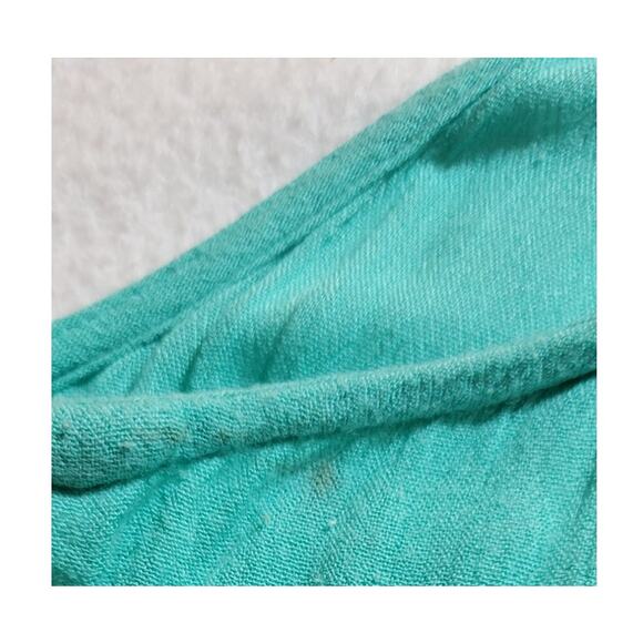Vintage Turquoise Gauze Tunic Top L Detail Cottagecore Boho Fairy Hippie Y2K - Picture 10 of 10